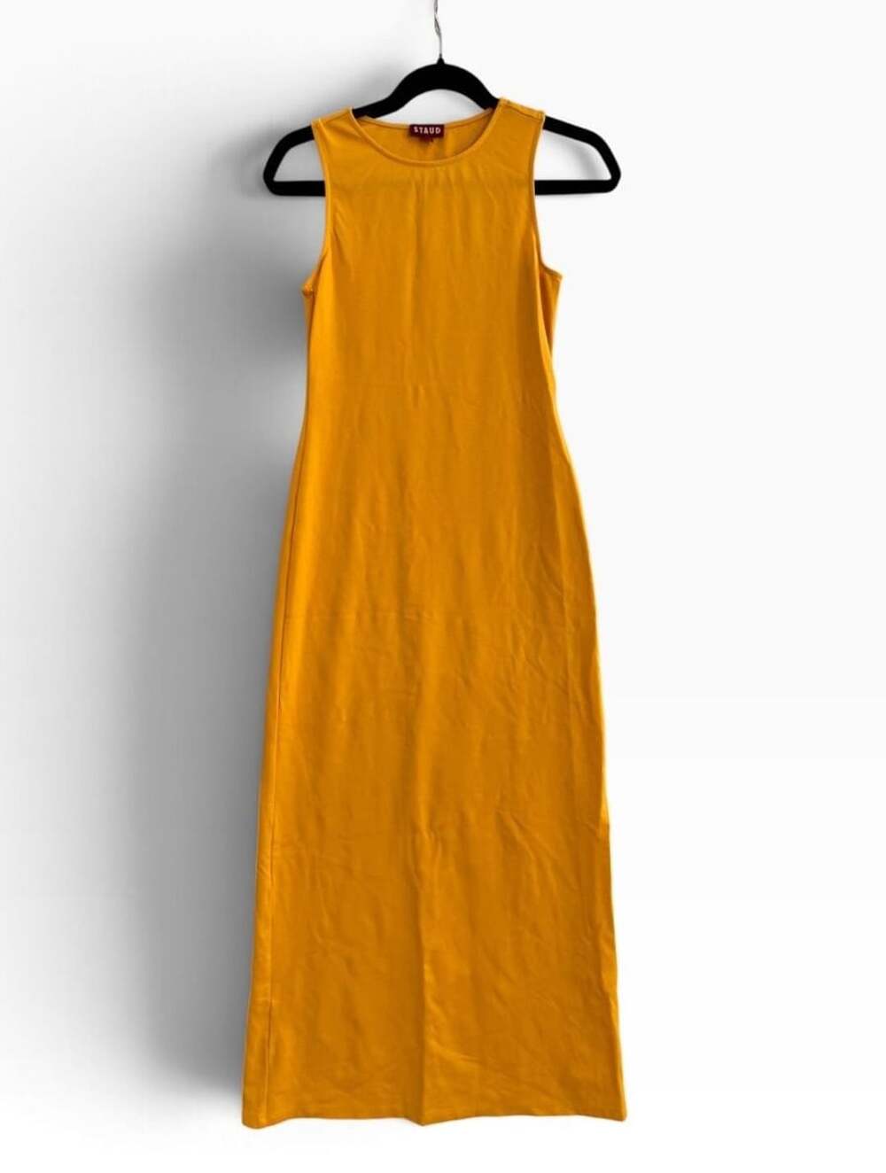 Staud Maxi Dress Size XS Yellow Sleeveless Knit Tank Dress